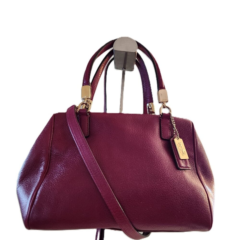 Euc Rare Coach Madison Cranberry Leather Mini Shoulder Bag Handbag